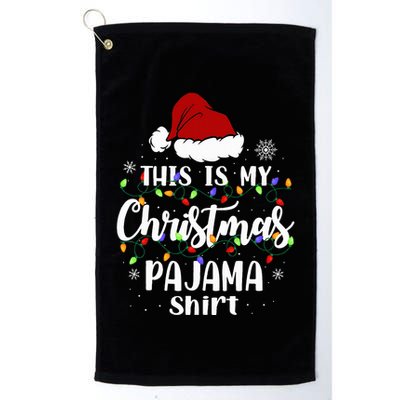 This Is My Christmas Pajama Funny Xmas Pjs Golf Towel