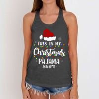 This Is My Christmas Pajama Funny Xmas Pjs Women's Knotted Racerback Tank