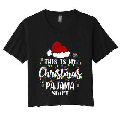 This Is My Christmas Pajama Funny Xmas Pjs Crop Top