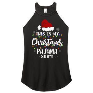 This Is My Christmas Pajama Funny Xmas Pjs Women's Perfect Tri Rocker Tank