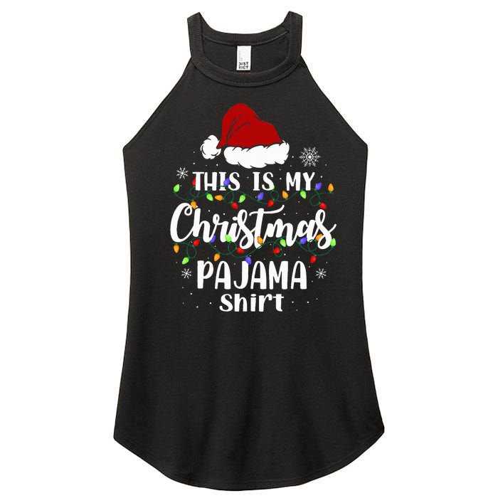 This Is My Christmas Pajama Funny Xmas Pjs Women's Perfect Tri Rocker Tank