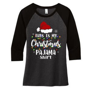 This Is My Christmas Pajama Funny Xmas Pjs Women's Tri-Blend 3/4-Sleeve Raglan Shirt