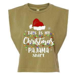 This Is My Christmas Pajama Funny Xmas Pjs Garment-Dyed Women's Muscle Tee