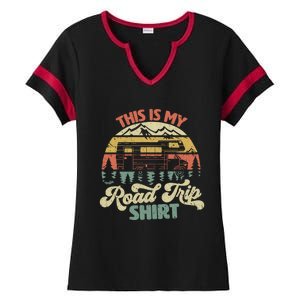 This Is My Road Trip Gift Family Retro Style Meaningful Gift Ladies Halftime Notch Neck Tee