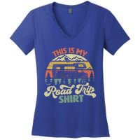 This Is My Road Trip Gift Family Retro Style Meaningful Gift Women's V-Neck T-Shirt