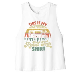 This Is My Road Trip Gift Family Retro Style Meaningful Gift Women's Racerback Cropped Tank