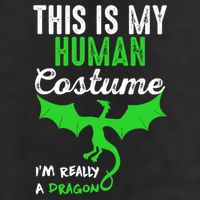 This Is My Human Costume Im Really A Dragon Halloween 7 Panel Mesh Trucker Snapback Hat