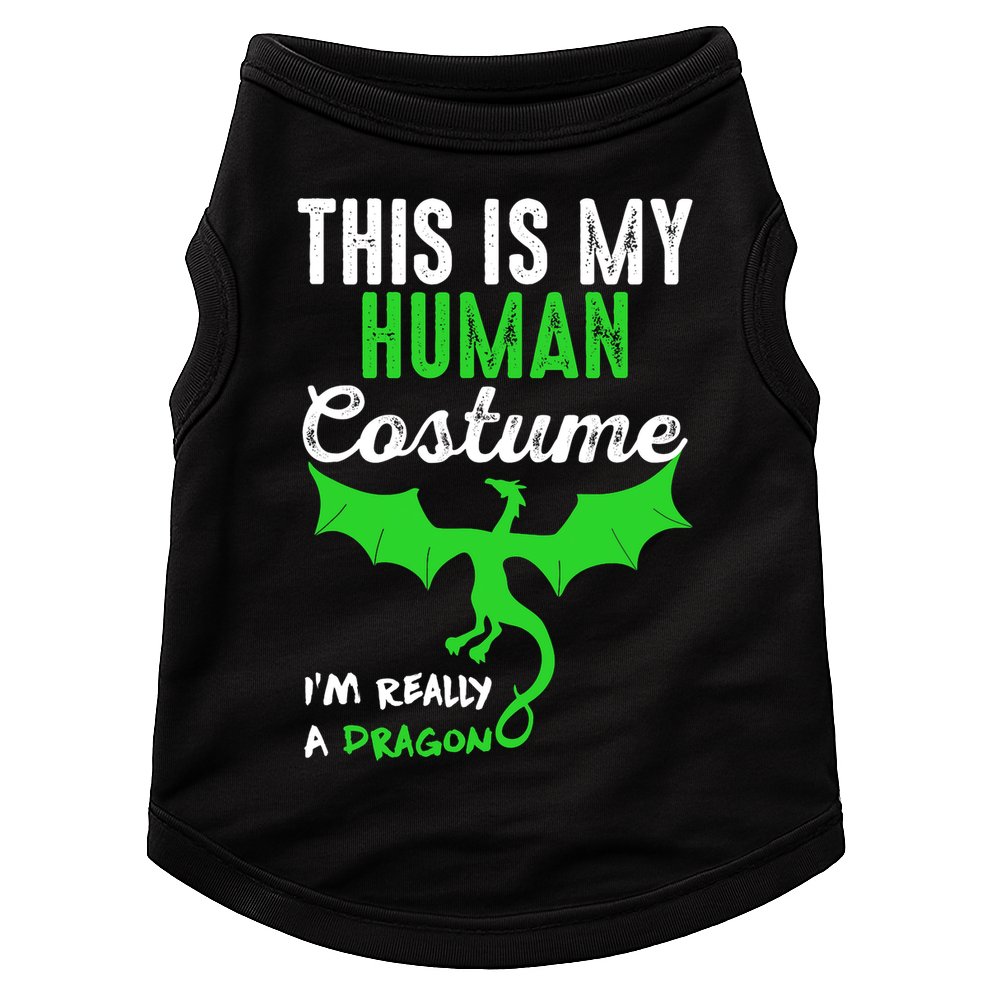 This Is My Human Costume Im Really A Dragon Halloween Doggie Tank