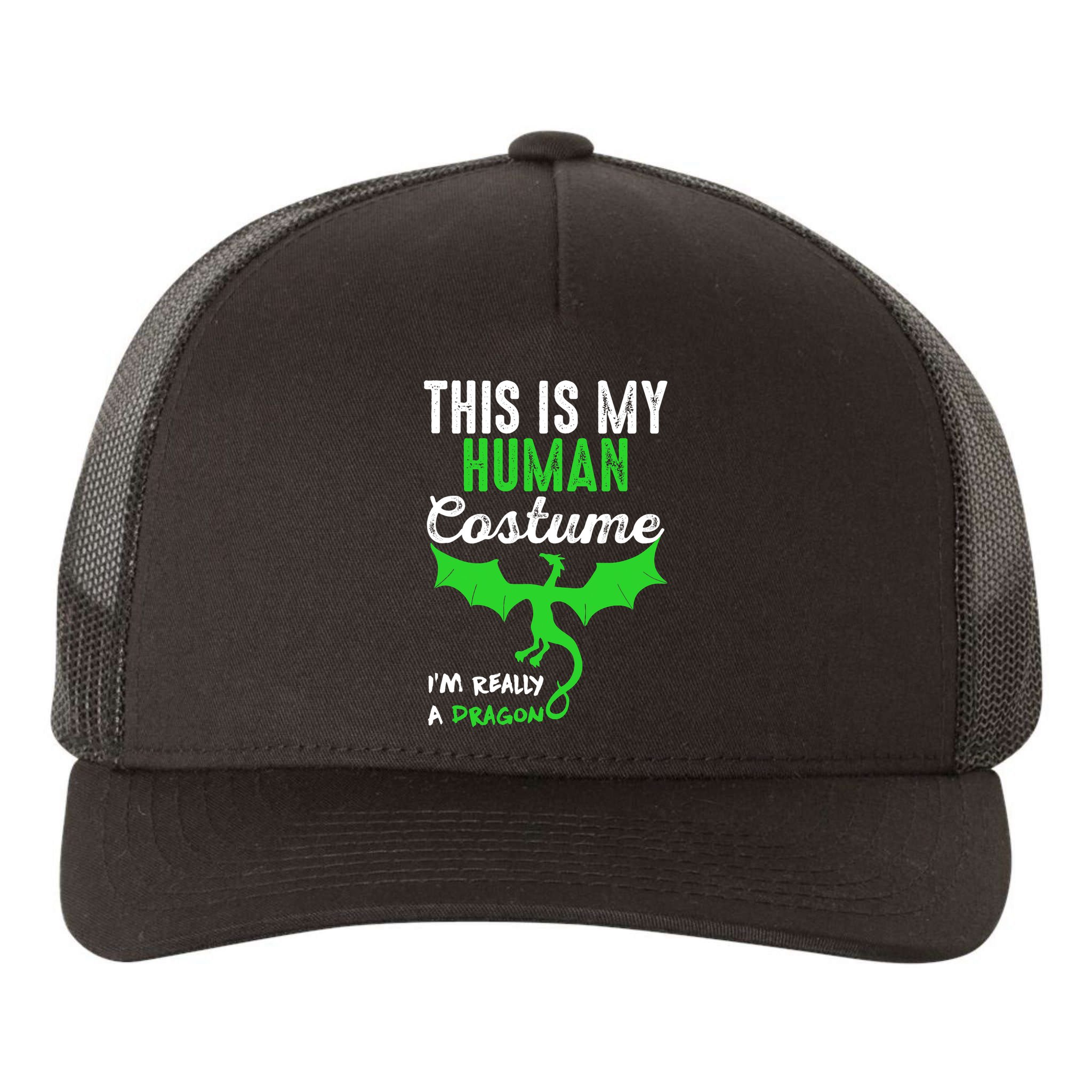 This Is My Human Costume Im Really A Dragon Halloween Yupoong Adult 5-Panel Trucker Hat