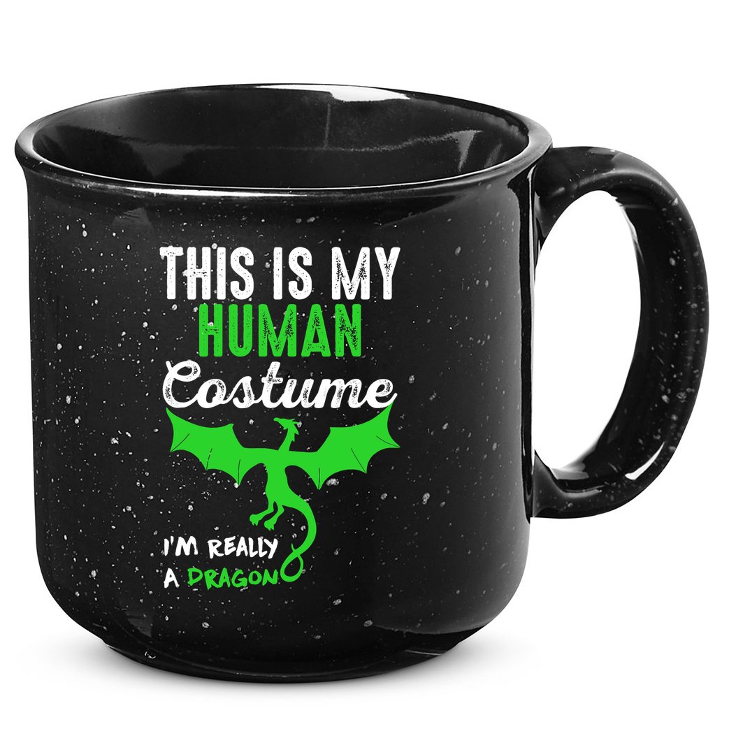 This Is My Human Costume Im Really A Dragon Halloween 15oz Campfire Ceramic Mug