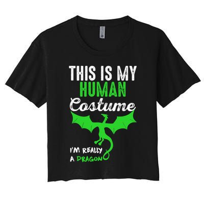 This Is My Human Costume Im Really A Dragon Halloween Crop Top