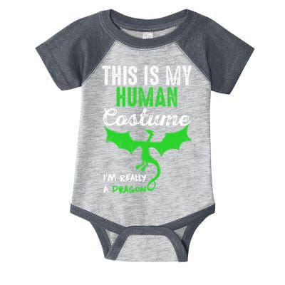 This Is My Human Costume Im Really A Dragon Halloween Infant Baby Jersey Bodysuit