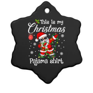 This Is My Christmas Pajama Dabbing Santa Christmas Pajamas Ceramic Star Ornament