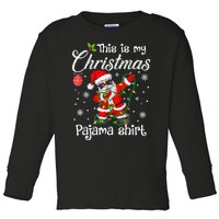 This Is My Christmas Pajama Dabbing Santa Christmas Pajamas Toddler Long Sleeve Shirt