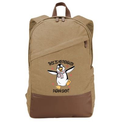 This Is My Penguin Pajama Penguin Lover Cotton Canvas Backpack