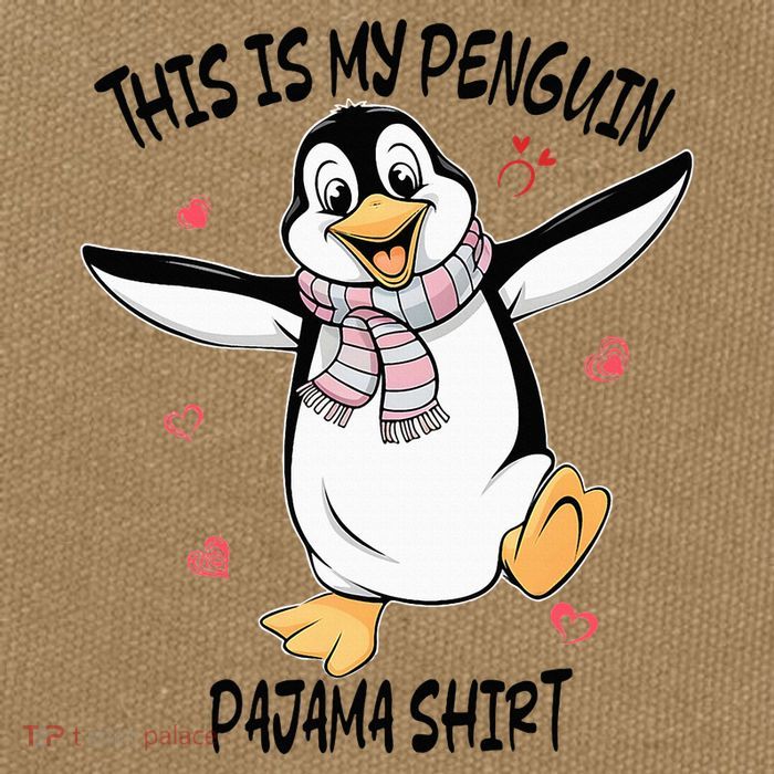 This Is My Penguin Pajama Penguin Lover Cotton Canvas Backpack