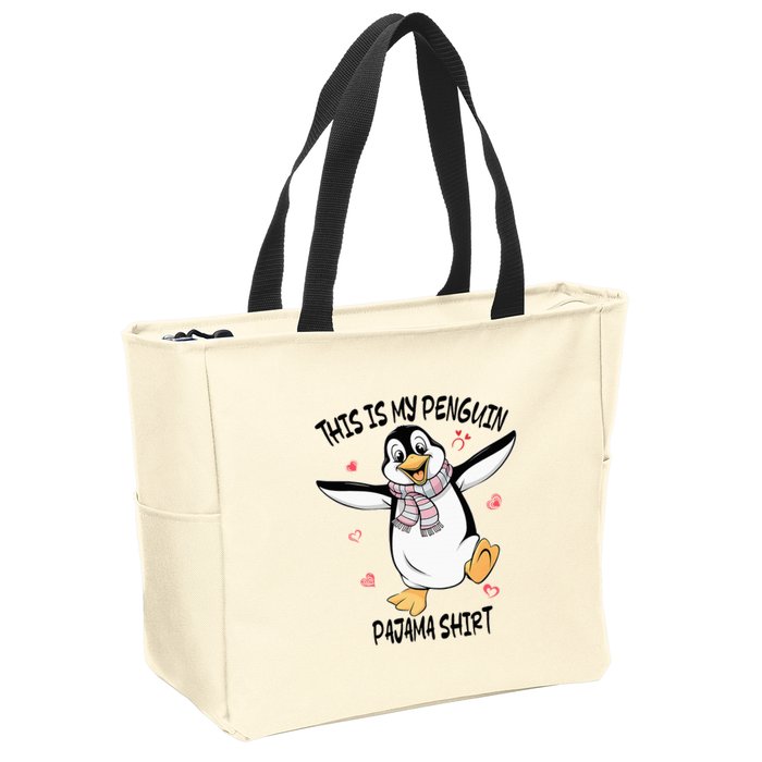 This Is My Penguin Pajama Penguin Lover Zip Tote Bag