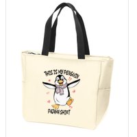 This Is My Penguin Pajama Penguin Lover Zip Tote Bag