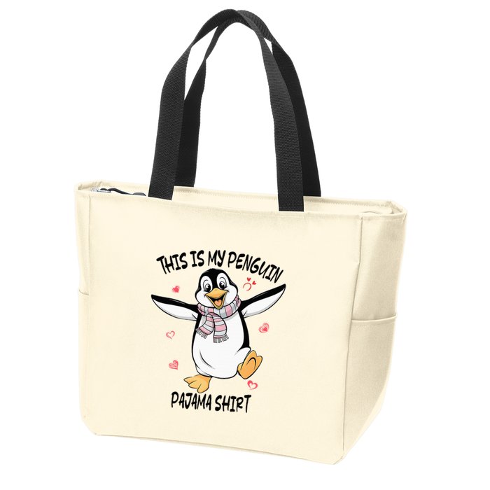 This Is My Penguin Pajama Penguin Lover Zip Tote Bag