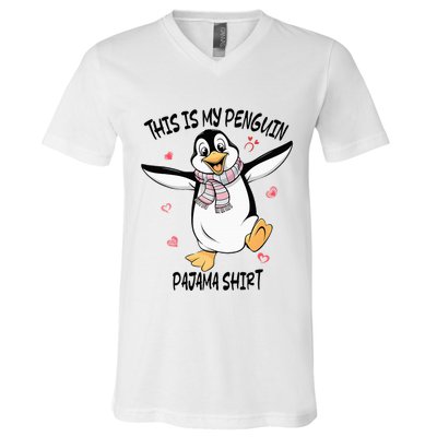 This Is My Penguin Pajama Penguin Lover V-Neck T-Shirt
