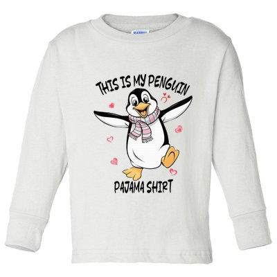 This Is My Penguin Pajama Penguin Lover Toddler Long Sleeve Shirt