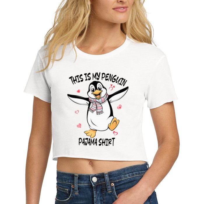 This Is My Penguin Pajama Penguin Lover Crop Top