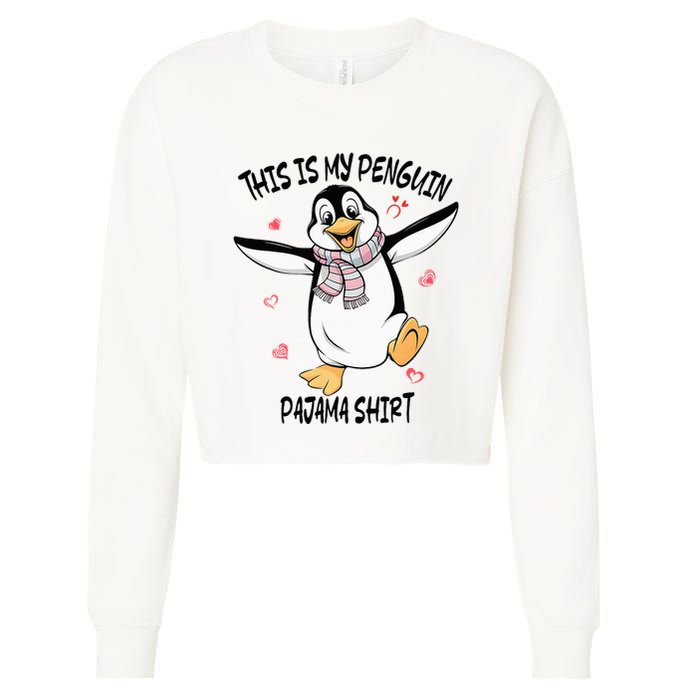 This Is My Penguin Pajama Penguin Lover Cropped Pullover Crew
