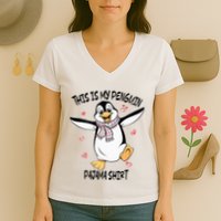 This Is My Penguin Pajama Penguin Lover Women's V-Neck T-Shirt