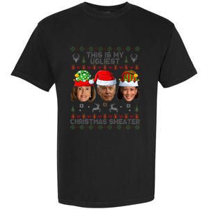 This Is My Ugliest Christmas Sweater Funny Joe Biden Kamala Garment-Dyed Heavyweight T-Shirt