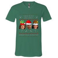 This Is My Ugliest Christmas Sweater Funny Joe Biden Kamala V-Neck T-Shirt