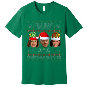 This Is My Ugliest Christmas Sweater Funny Joe Biden Kamala Premium T-Shirt