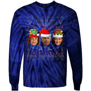 This Is My Ugliest Christmas Sweater Funny Joe Biden Kamala Tie-Dye Long Sleeve Shirt