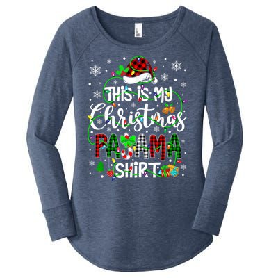 This Is My Christmas Pajama Matching Family Xmas Lights Women's Perfect Tri Tunic Long Sleeve Shirt