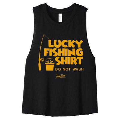 This Is My Lucky Fishing Women's Racerback Cropped Tank