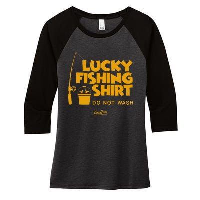 This Is My Lucky Fishing Women's Tri-Blend 3/4-Sleeve Raglan Shirt