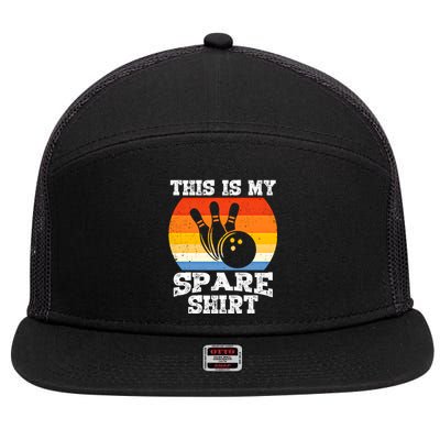 This Is My Spare Gift Funny Bowling Ball Pin Bowler Bowling Gift 7 Panel Mesh Trucker Snapback Hat