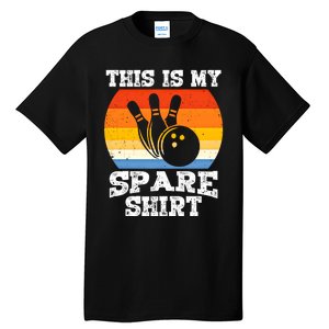 This Is My Spare Gift Funny Bowling Ball Pin Bowler Bowling Gift Tall T-Shirt