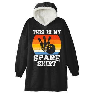 This Is My Spare Gift Funny Bowling Ball Pin Bowler Bowling Gift Hooded Wearable Blanket