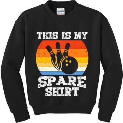 This Is My Spare Gift Funny Bowling Ball Pin Bowler Bowling Gift Kids Sweatshirt