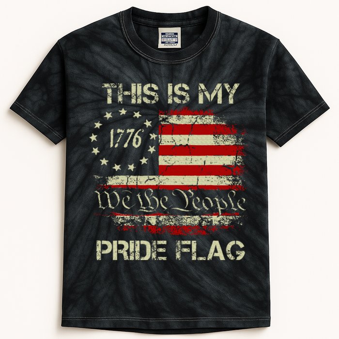 This Is My Pride Flag Usa American 4th Of July Patriotic Kids Tie-Dye T-Shirt