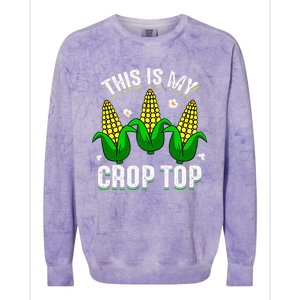 This Is My Retro Crop Top Corny Funny Corn Halloween Bday Colorblast Crewneck Sweatshirt