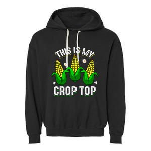 This Is My Retro Crop Top Corny Funny Corn Halloween Bday Garment-Dyed Fleece Hoodie