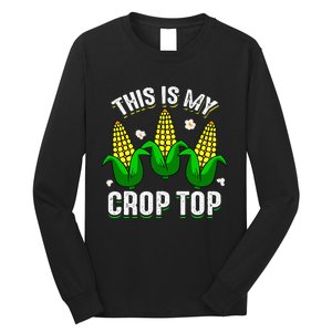 This Is My Retro Crop Top Corny Funny Corn Halloween Bday Long Sleeve Shirt