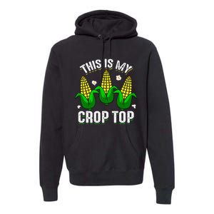 This Is My Retro Crop Top Corny Funny Corn Halloween Bday Premium Hoodie