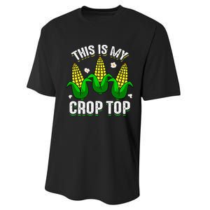 This Is My Retro Crop Top Corny Funny Corn Halloween Bday Performance Sprint T-Shirt