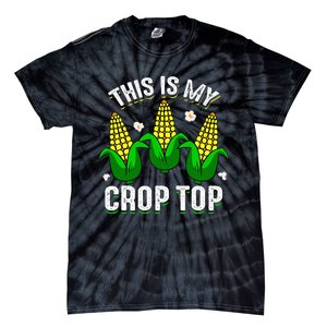 This Is My Retro Crop Top Corny Funny Corn Halloween Bday Tie-Dye T-Shirt