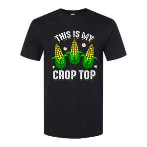 This Is My Retro Crop Top Corny Funny Corn Halloween Bday Softstyle CVC T-Shirt