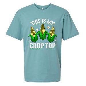 This Is My Retro Crop Top Corny Funny Corn Halloween Bday Sueded Cloud Jersey T-Shirt