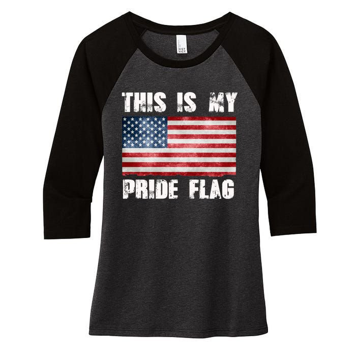 This Is My Pride Flag Women's Tri-Blend 3/4-Sleeve Raglan Shirt