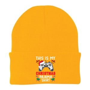 This Is My Christmas Pajama Santa Hat Gamer Video Game Great Gift Knit Cap Winter Beanie